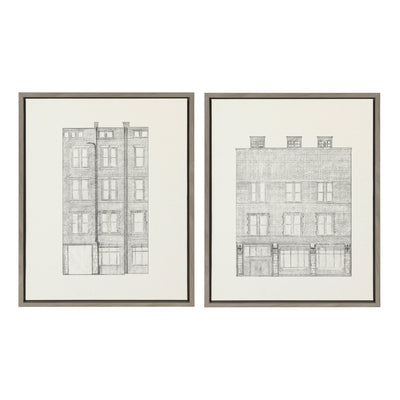 Sylvie Brick Building Façade 1 and Brick Building Façade 4 Framed by kateandlaurel - product image 9 for Resin Society