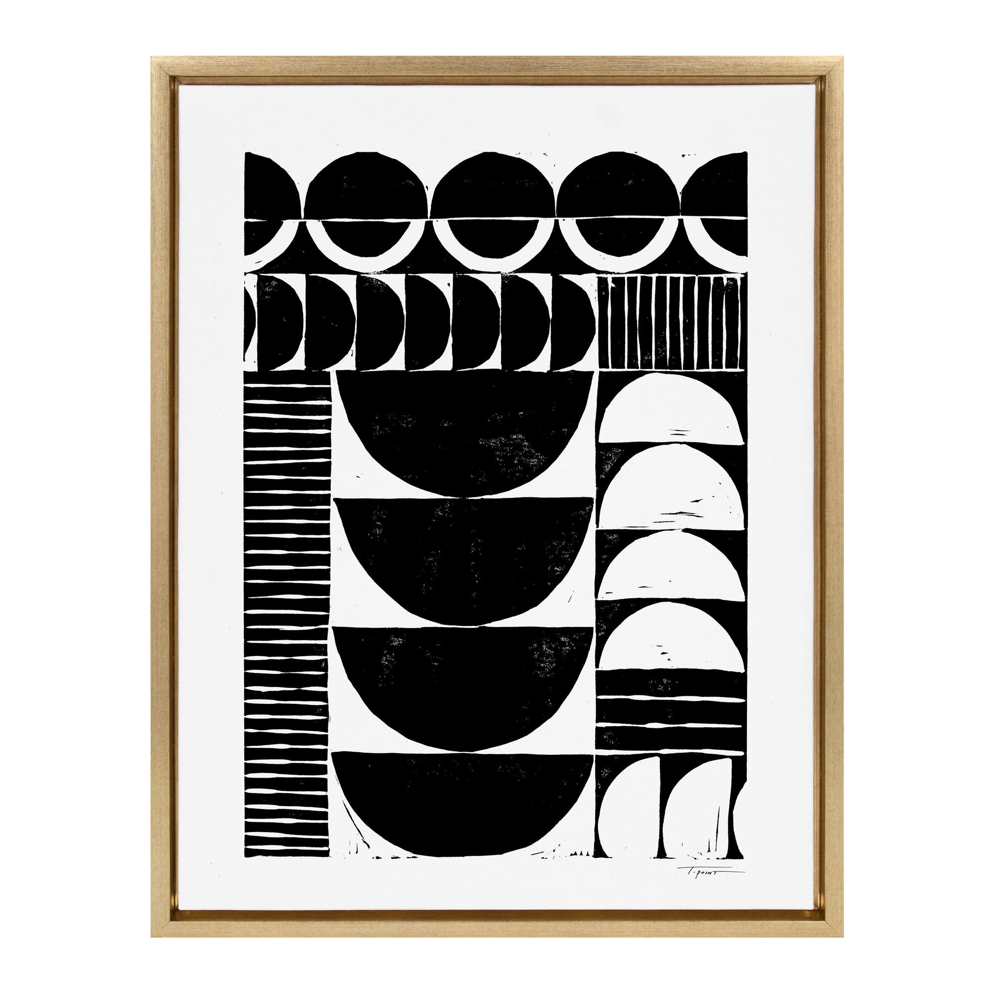 Sylvie Modern Circular Block Print Framed Canvas by kateandlaurel - main product image for Resin Society