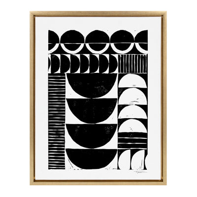 Sylvie Modern Circular Block Print Framed Canvas by kateandlaurel - main product image for Resin Society