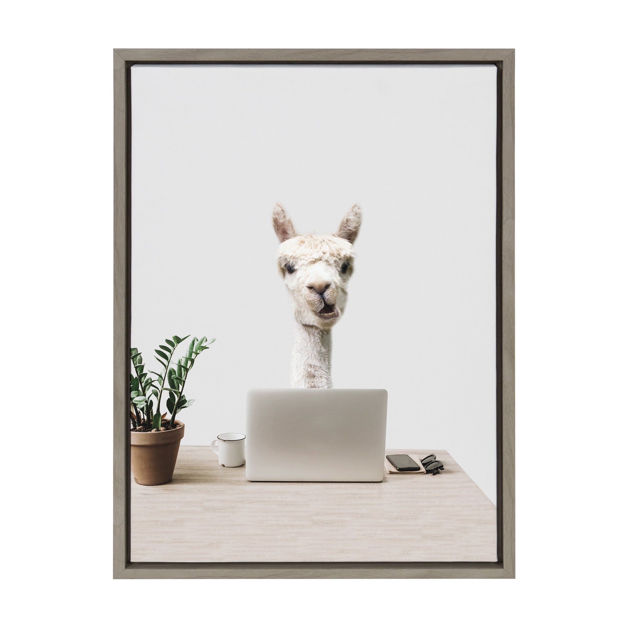Sylvie Mr. Al Paca here, I’m in Distribution Framed Canvas by kateandlaurel - product image 11 for Resin Society