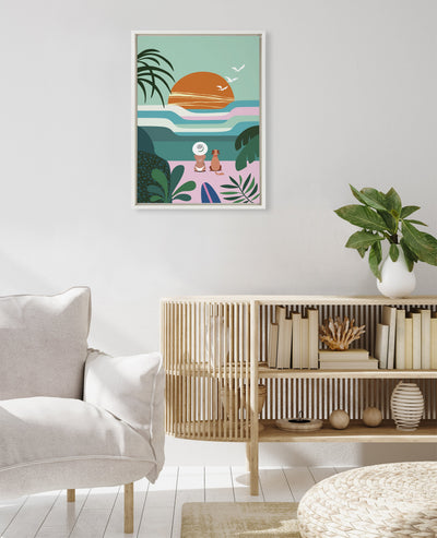 Sylvie Sun Flock Framed Canvas by kateandlaurel - product image 10 for Resin Society