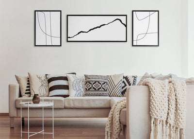 Sylvie Elevated Abstract Minimalist Mountain Landscape Framed Canvas