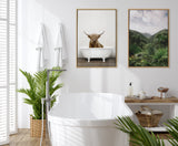 Sylvie Highland Cow in Tub Color Framed Canvas