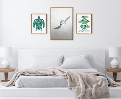 Sylvie Sea Turtle, Turtle Family and MCM Sea Turtle Framed Canvas Art Set by Various Artists