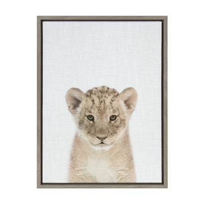 Sylvie Baby Lion Color Framed Canvas by kateandlaurel - product image 2 for Resin Society