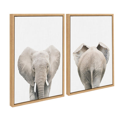 Sylvie Elephant Front and Back Framed Canvas Set by kateandlaurel - product image 2 for Resin Society
