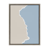 Sylvie Muted Abstract Landscape Beige and Blue Framed Canvas by kateandlaurel - product image 2 for Resin Society