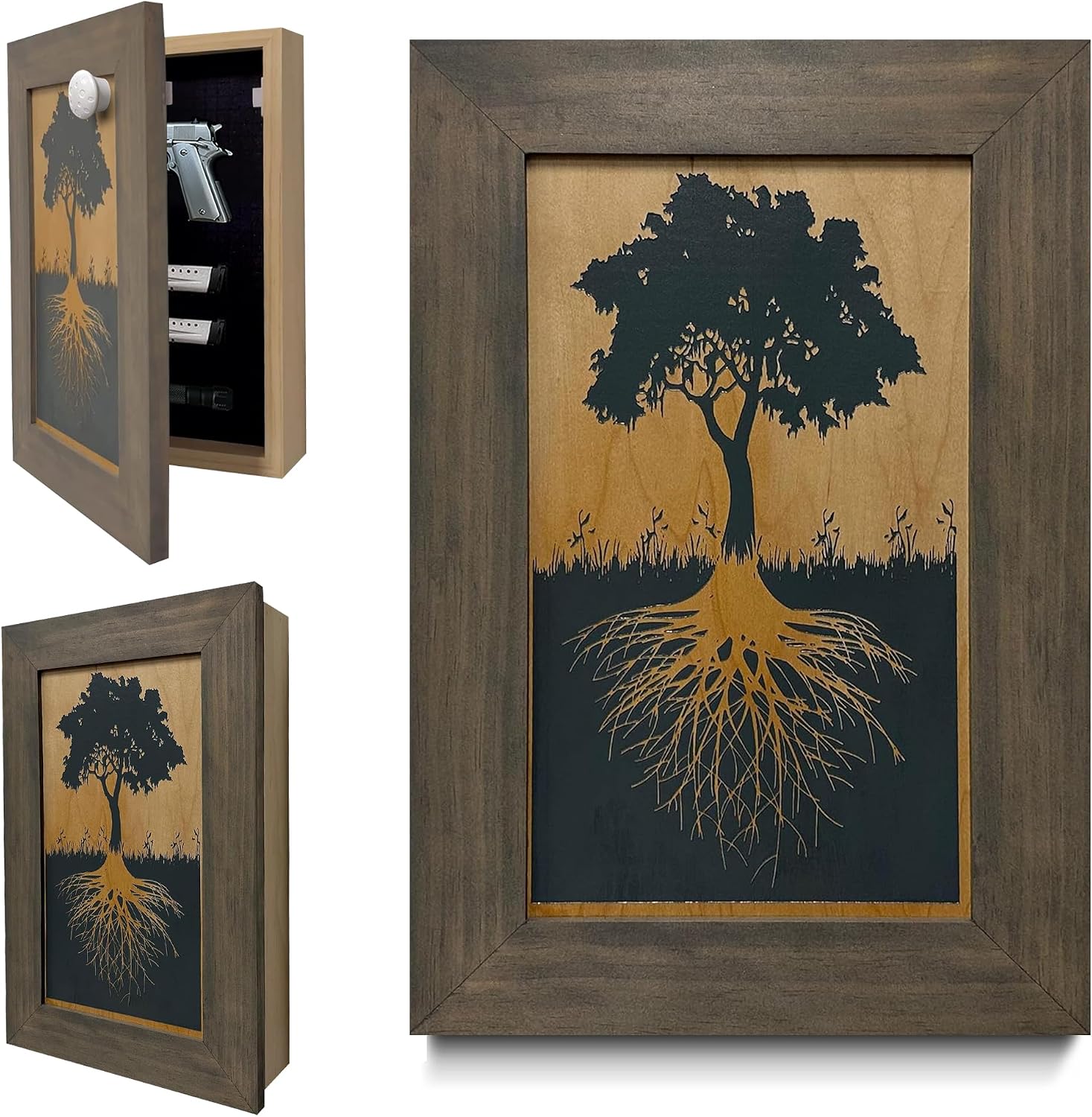 Tree of Life Hidden Gun Storage Wall Decor Concealment Furniture by Bellewood Designs - product image 10 for Resin Society