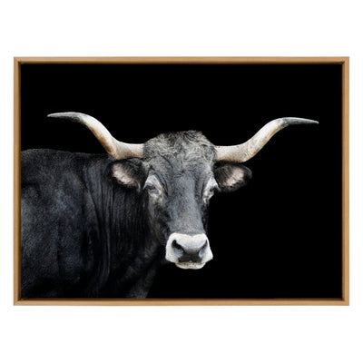 Sylvie Tudanca Cow Longhorn Bull Cattle Animal Framed Canvas by Xyo