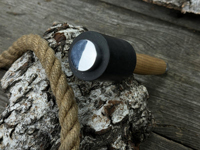 Handcrafted mallet with nylon head and ash wood handle by Sharky Forged Steel Tools