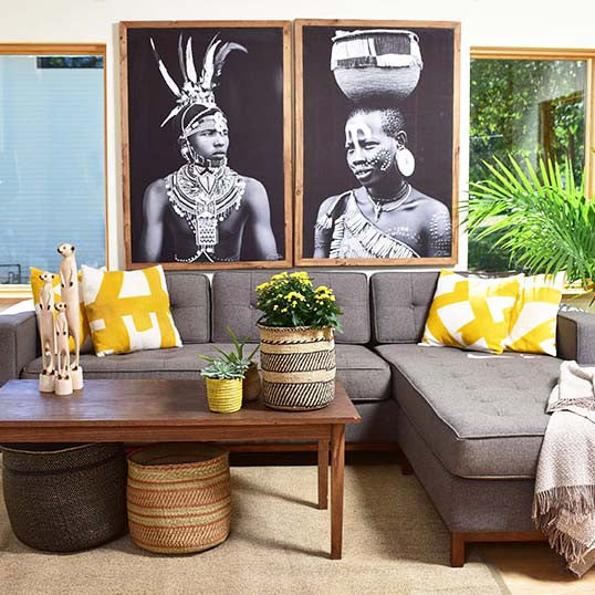 Kenyan Man with Feather Headdress - Fine Art Canvas Print by David by Mbare Ltd - product image 2 for Resin Society