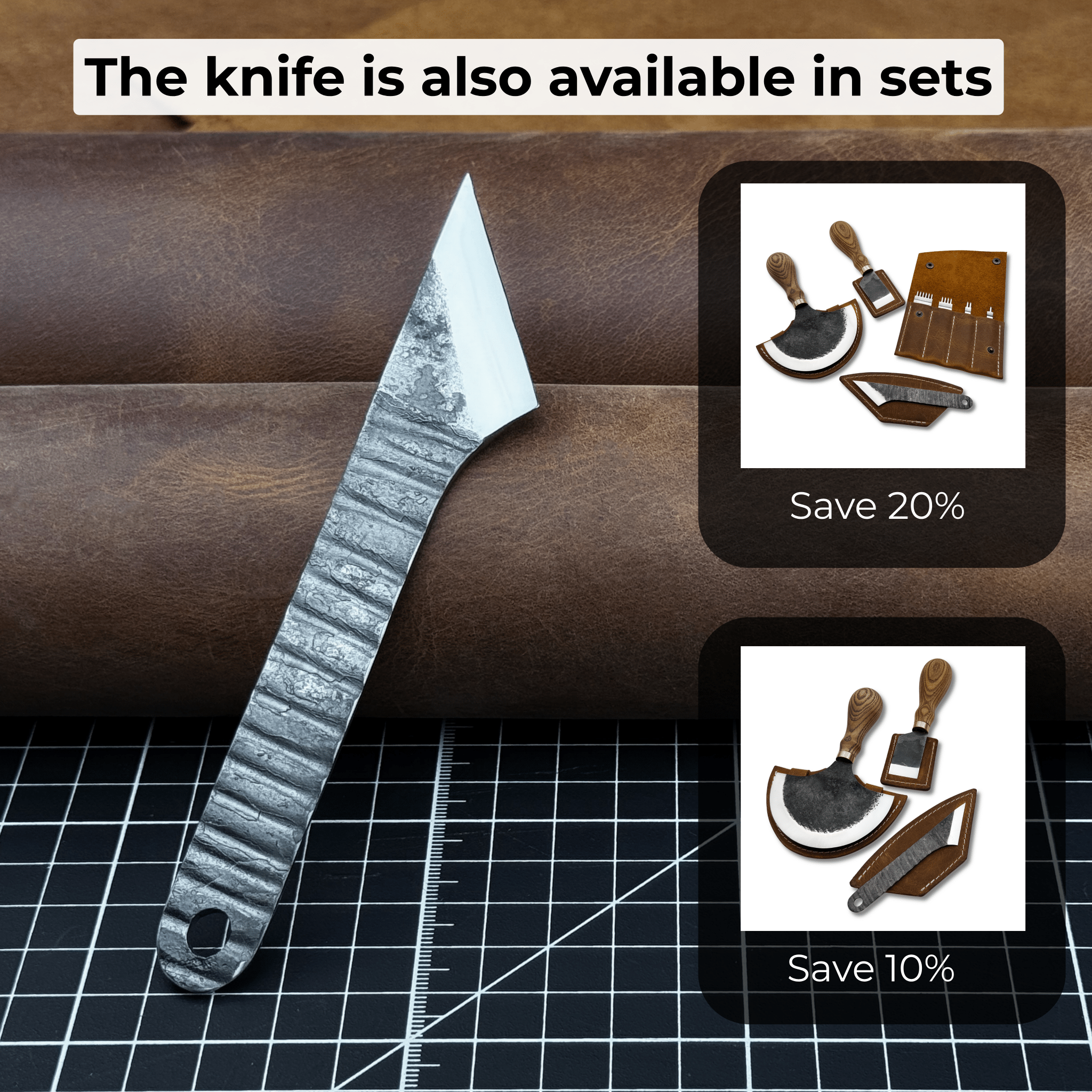 Hand-forged Kiridashi marking knife with 4 cm blade and leather sheath by Sharky Forged Steel Tools