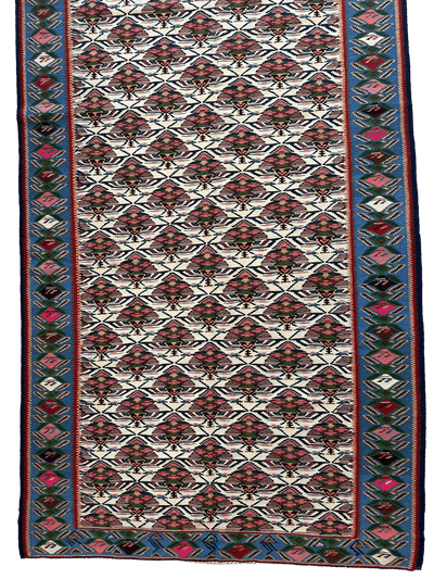 Masterpiece Vintage Persian Senneh Kilim Runner Rug 4’ x 9’ by Rugistan - product image 4 for Resin Society