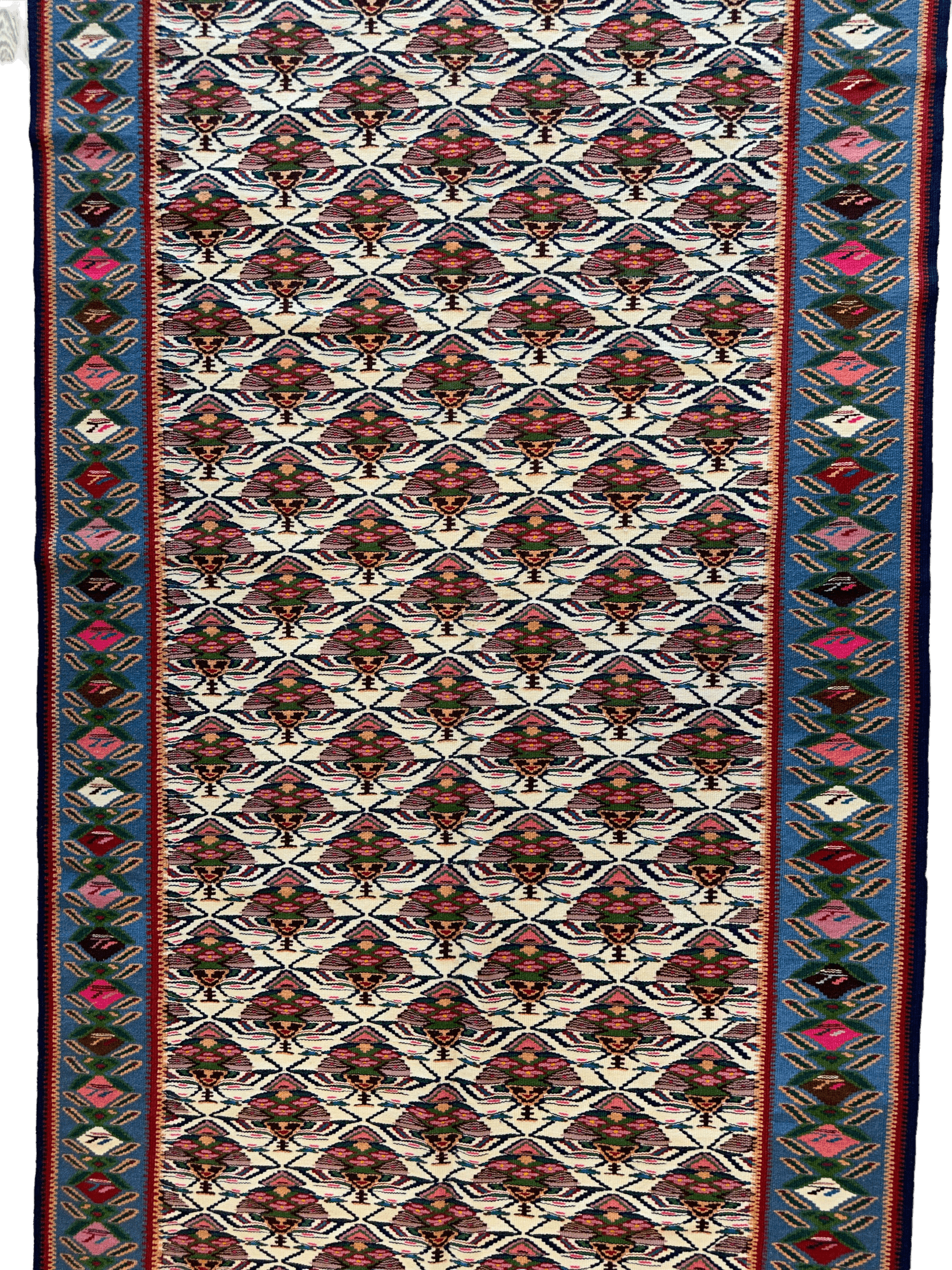 Masterpiece Vintage Persian Senneh Kilim Runner Rug 4’ x 9’ by Rugistan - product image 5 for Resin Society