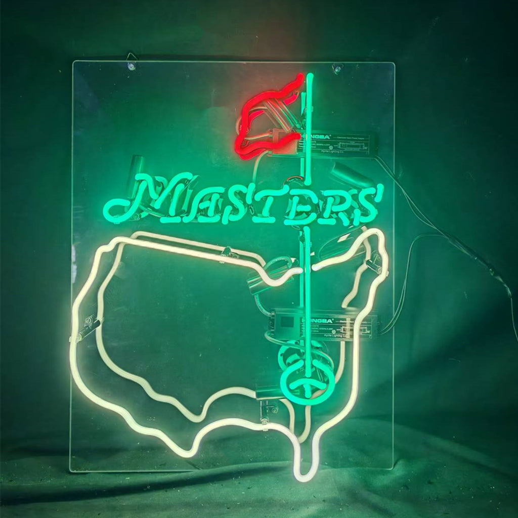 Masters Tournament Golf Neon Sign Light with real glass tubes on acrylic backing