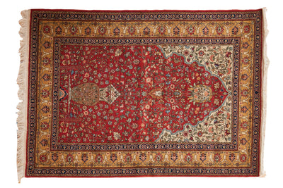 4.5x6.5 Vintage Romanian Hereke Design Rug by Old New House® - main product image for Resin Society