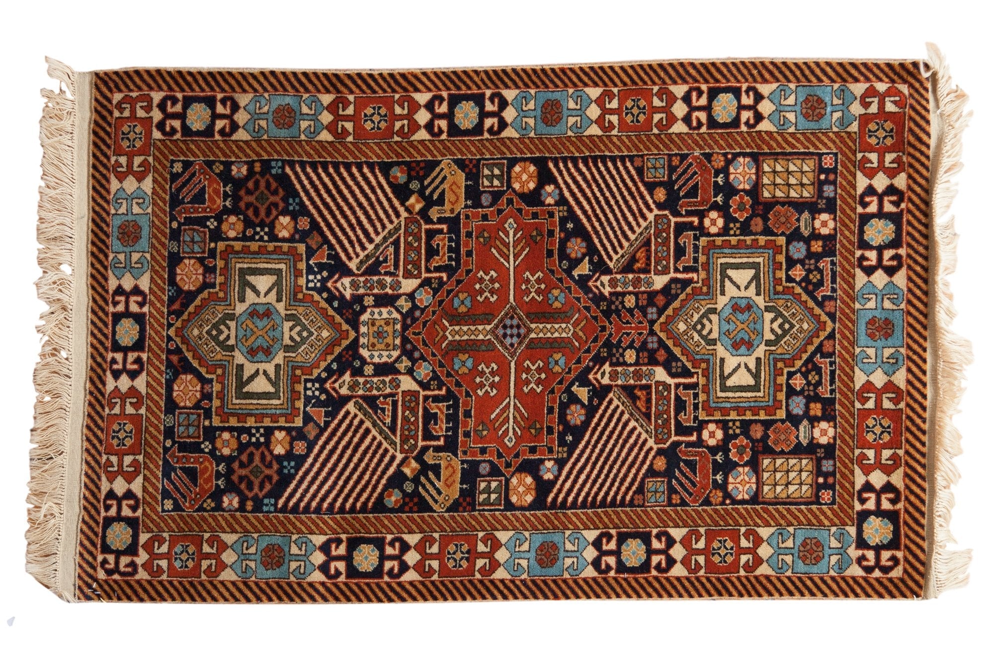 3.5x5.5 Vintage Romanian Akstafa Design Rug by Old New House® - main product image for Resin Society