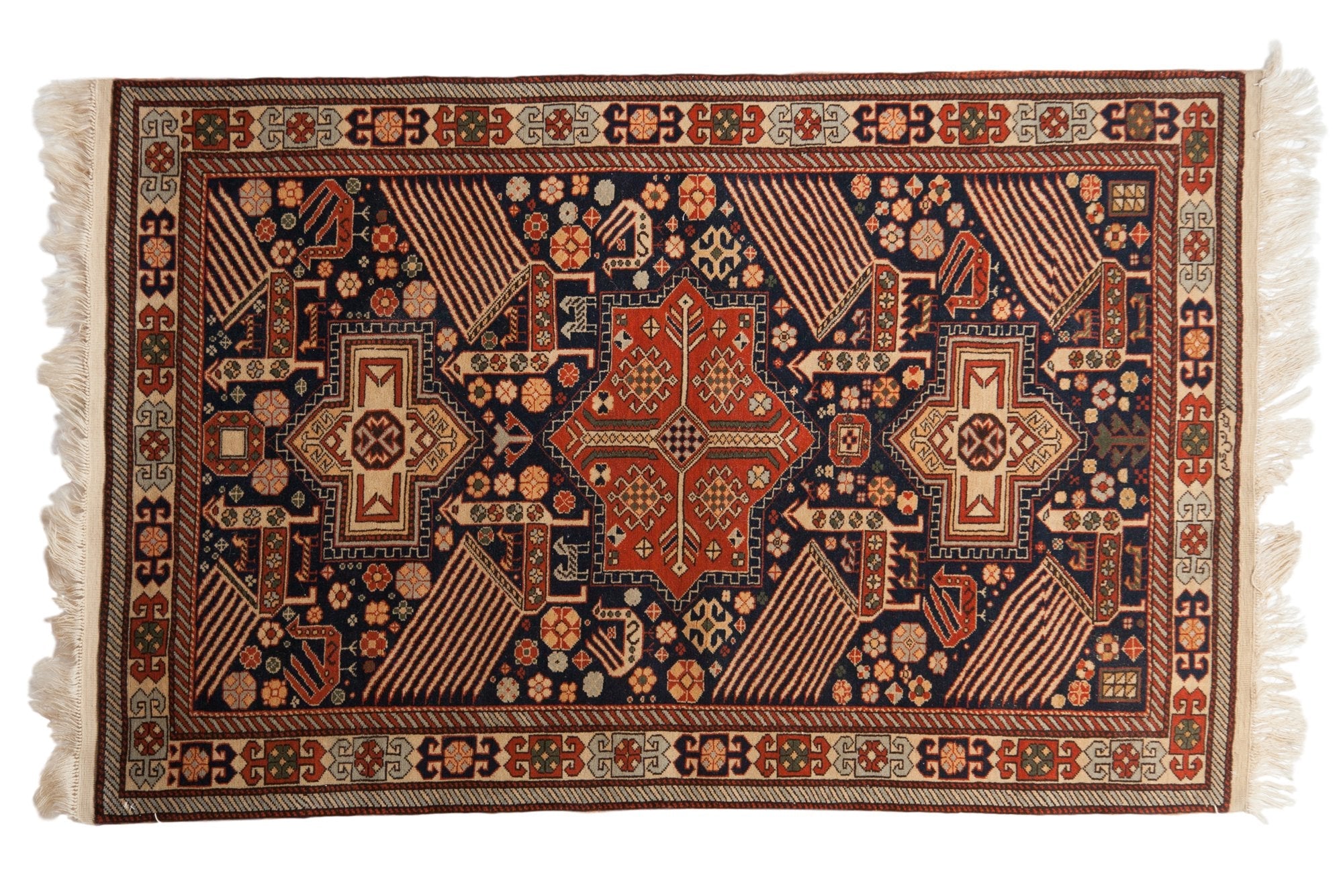 4x6.5 Vintage Romanian Akstafa Design Rug by Old New House® - main product image for Resin Society