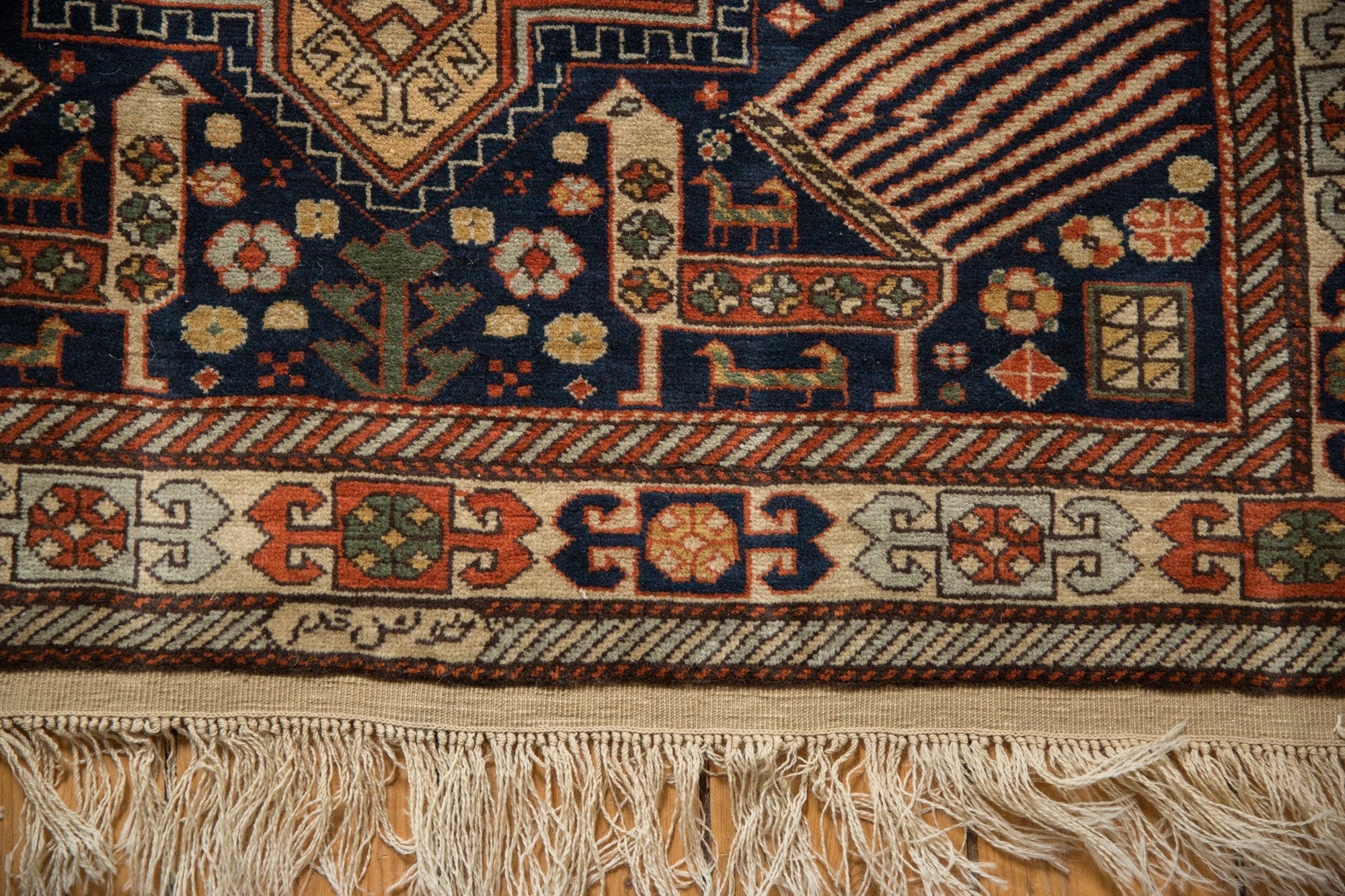 4x6.5 Vintage Romanian Akstafa Design Rug by Old New House® - product image 7 for Resin Society