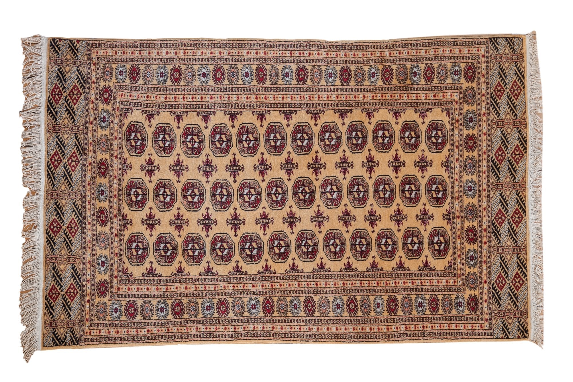 4x6.5 Vintage Pakistani Bokhara Design Rug by Old New House® - main product image for Resin Society