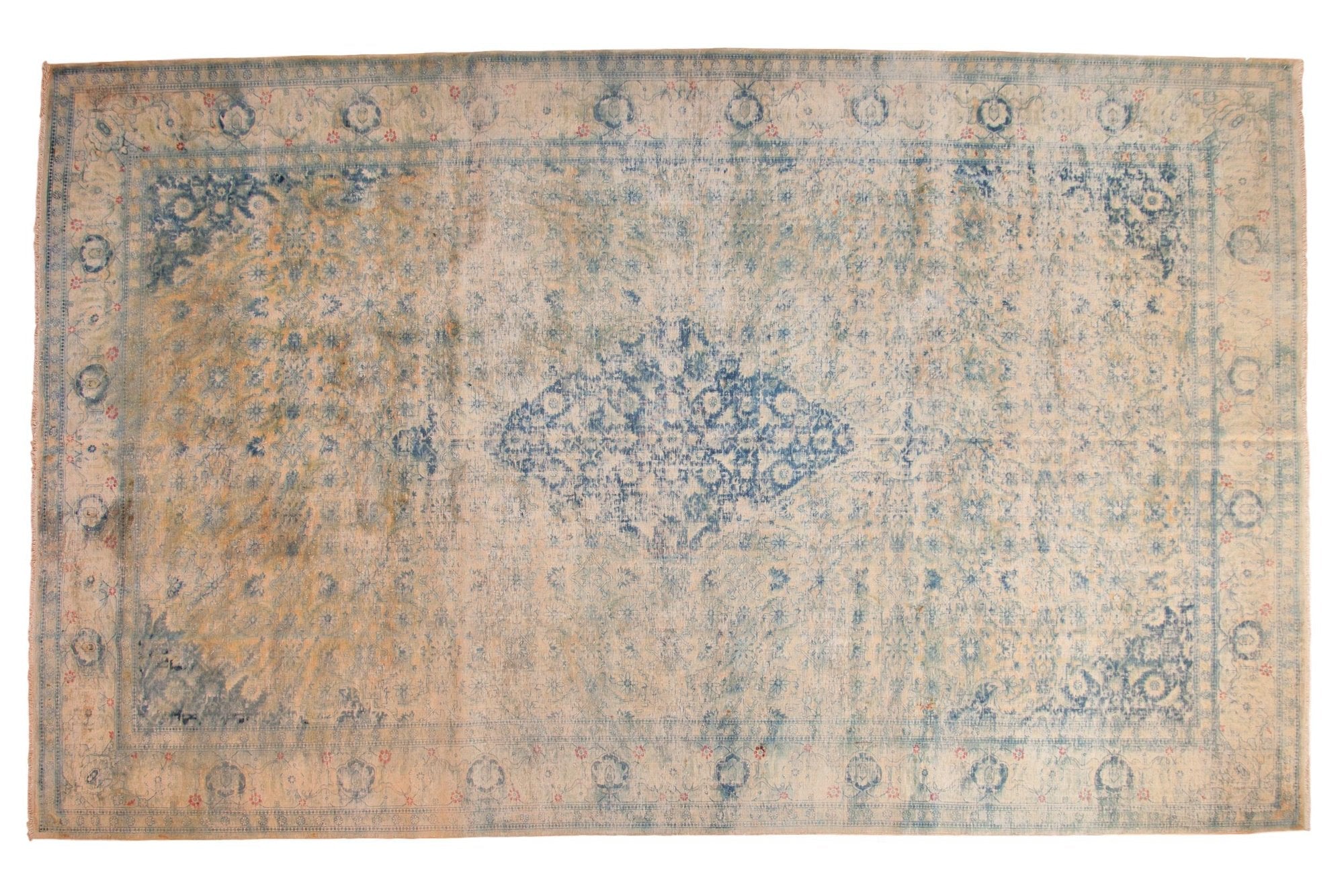 9x14.5 Vintage Distressed Bulgarian Herati Design Carpet by Old New House® - main product image for Resin Society
