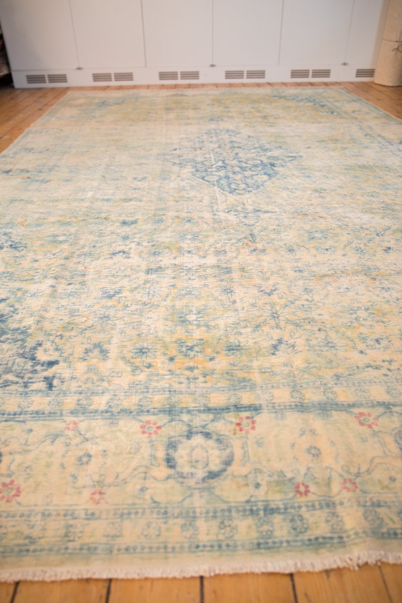 9x14.5 Vintage Distressed Bulgarian Herati Design Carpet by Old New House® - product image 6 for Resin Society