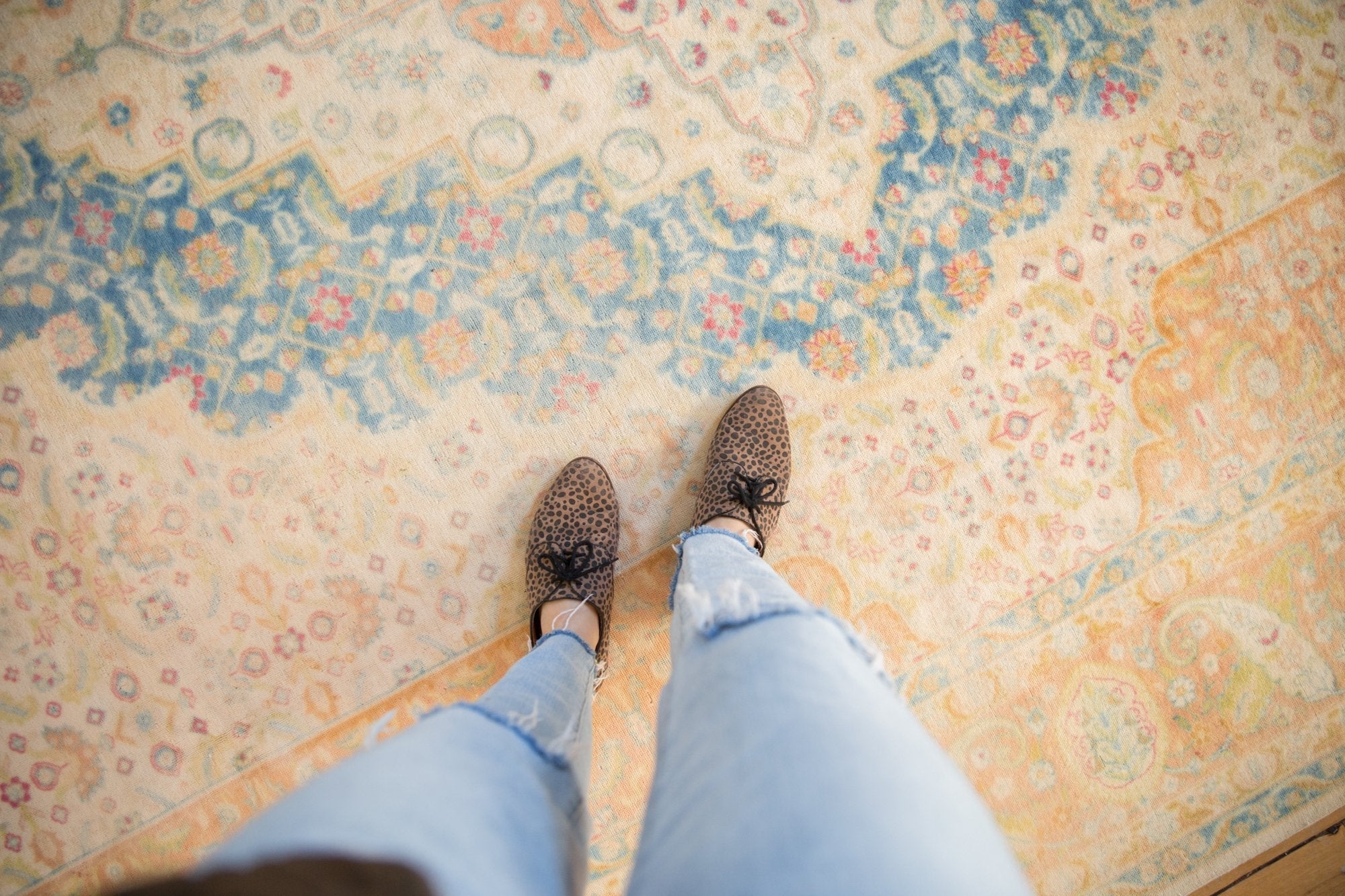 10x14 Vintage Distressed Bulgarian Herati Design Carpet by Old New House® - product image 2 for Resin Society