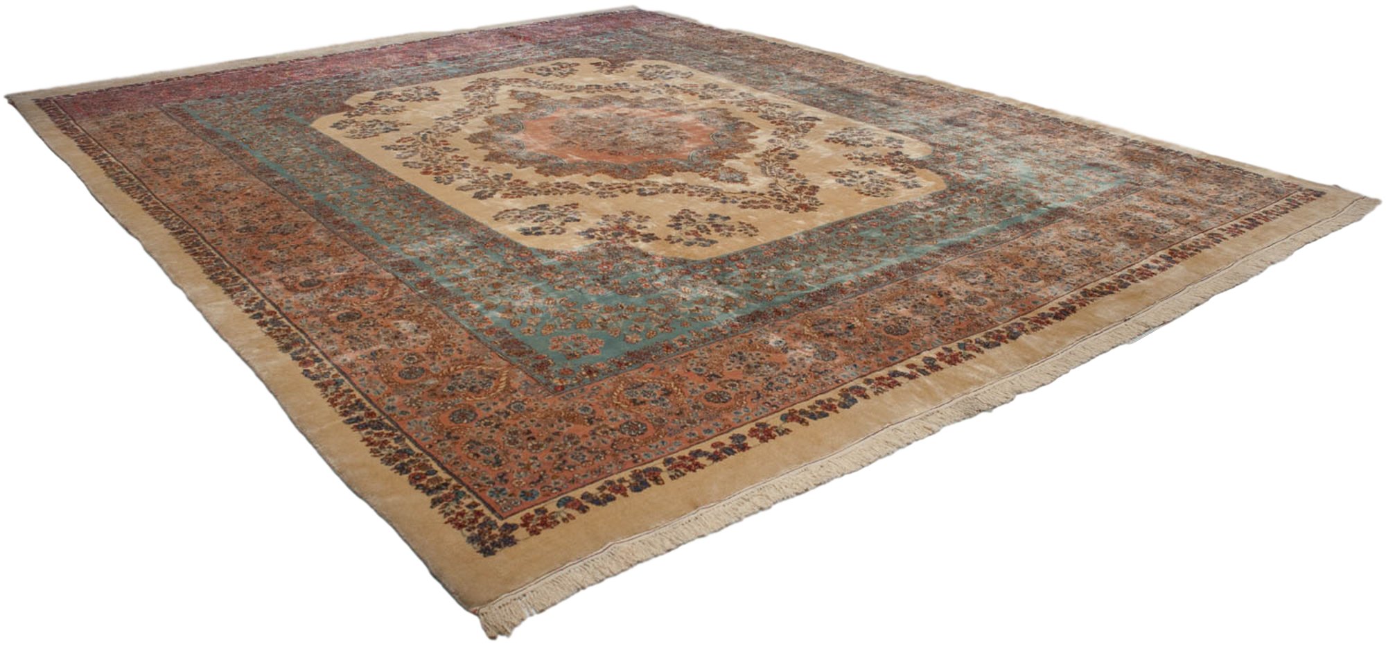 RESERVED 13.5x16 Vintage Fine Kerman Carpet