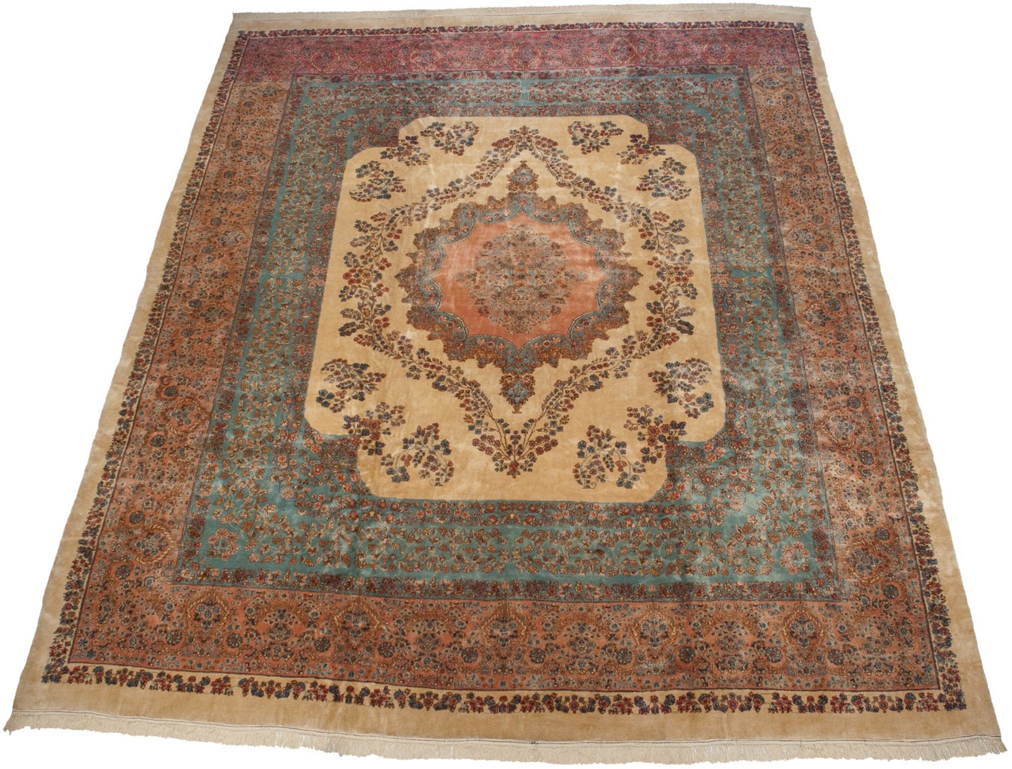 RESERVED 13.5x16 Vintage Fine Kerman Carpet