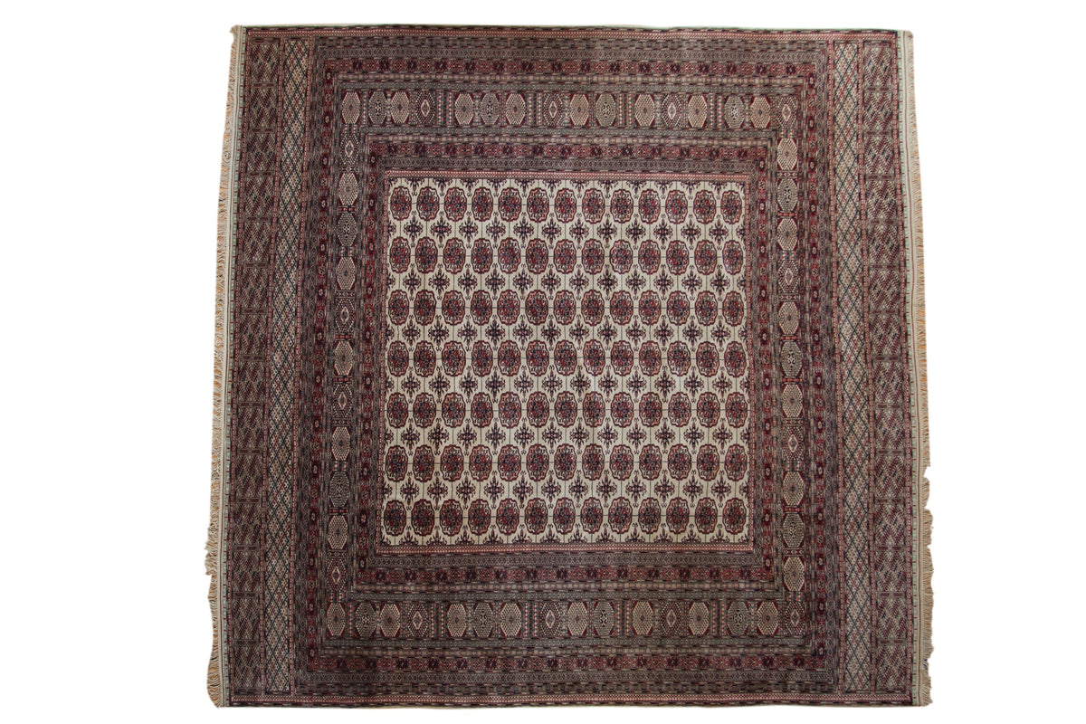 12.5x12.5 Vintage Fine Pakistani Bokhara Design Square Carpet by Old New House® - main product image for Resin Society