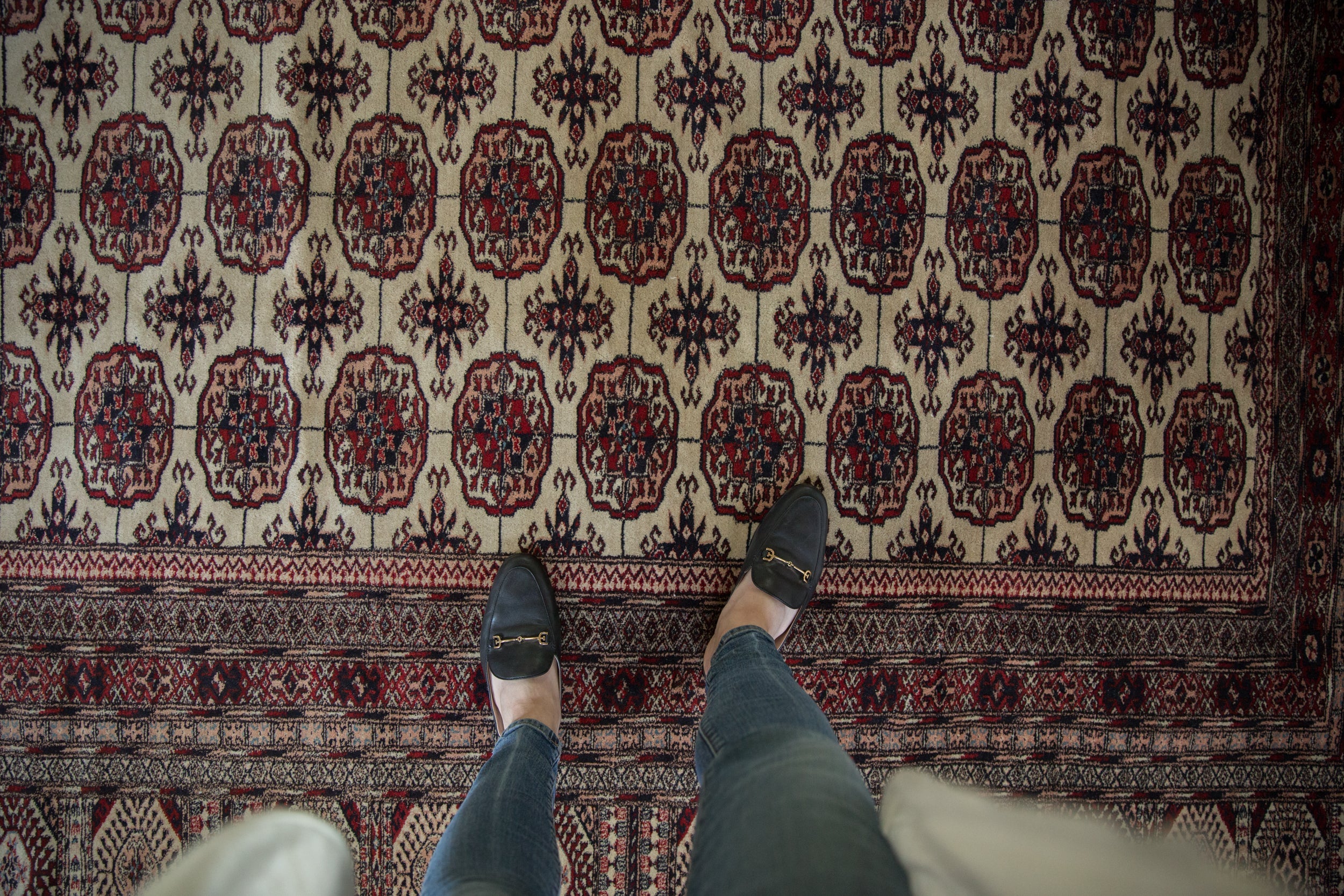 12.5x12.5 Vintage Fine Pakistani Bokhara Design Square Carpet by Old New House® - product image 2 for Resin Society