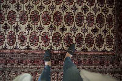 12.5x12.5 Vintage Fine Pakistani Bokhara Design Square Carpet by Old New House® - product image 2 for Resin Society