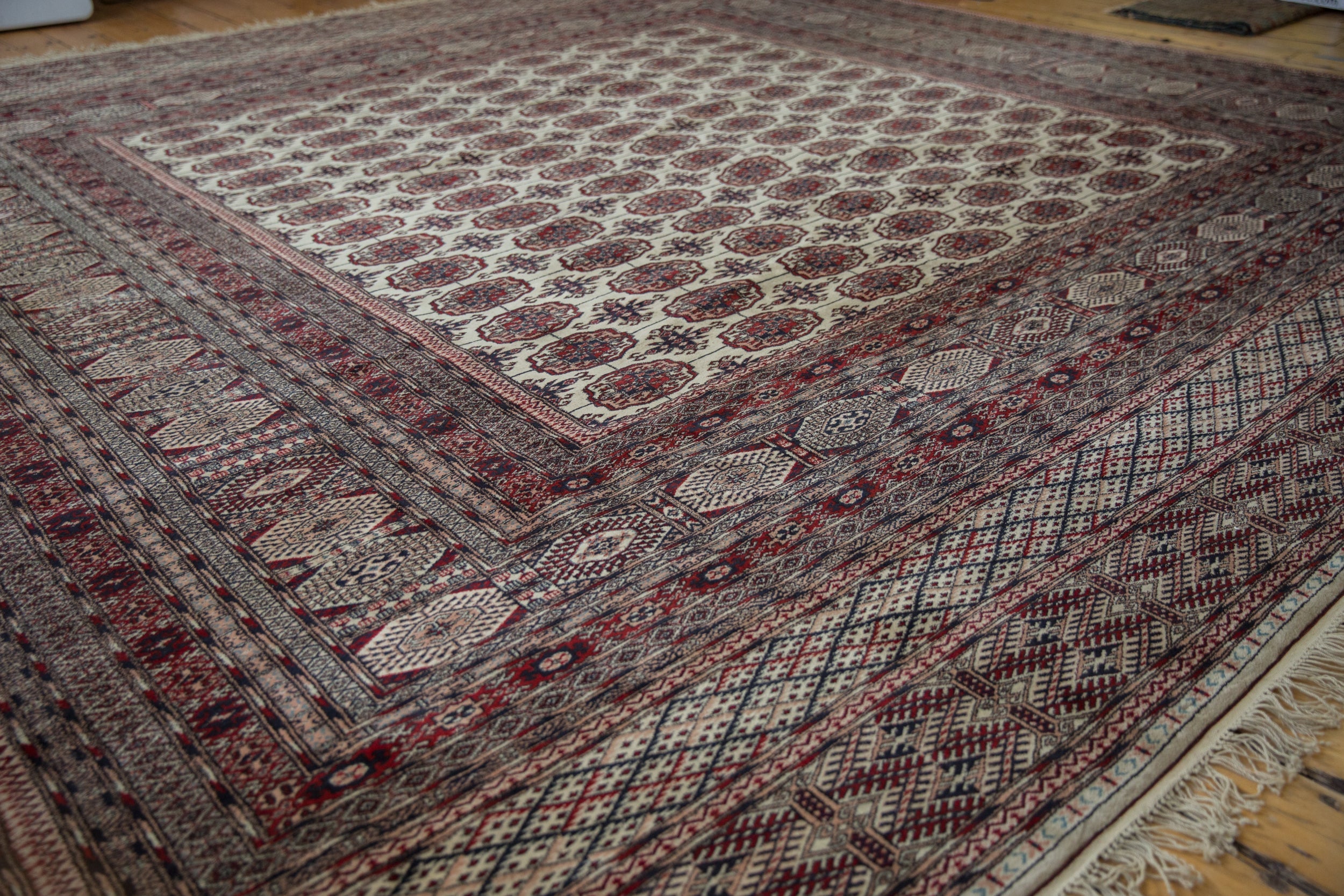 12.5x12.5 Vintage Fine Pakistani Bokhara Design Square Carpet by Old New House® - product image 3 for Resin Society
