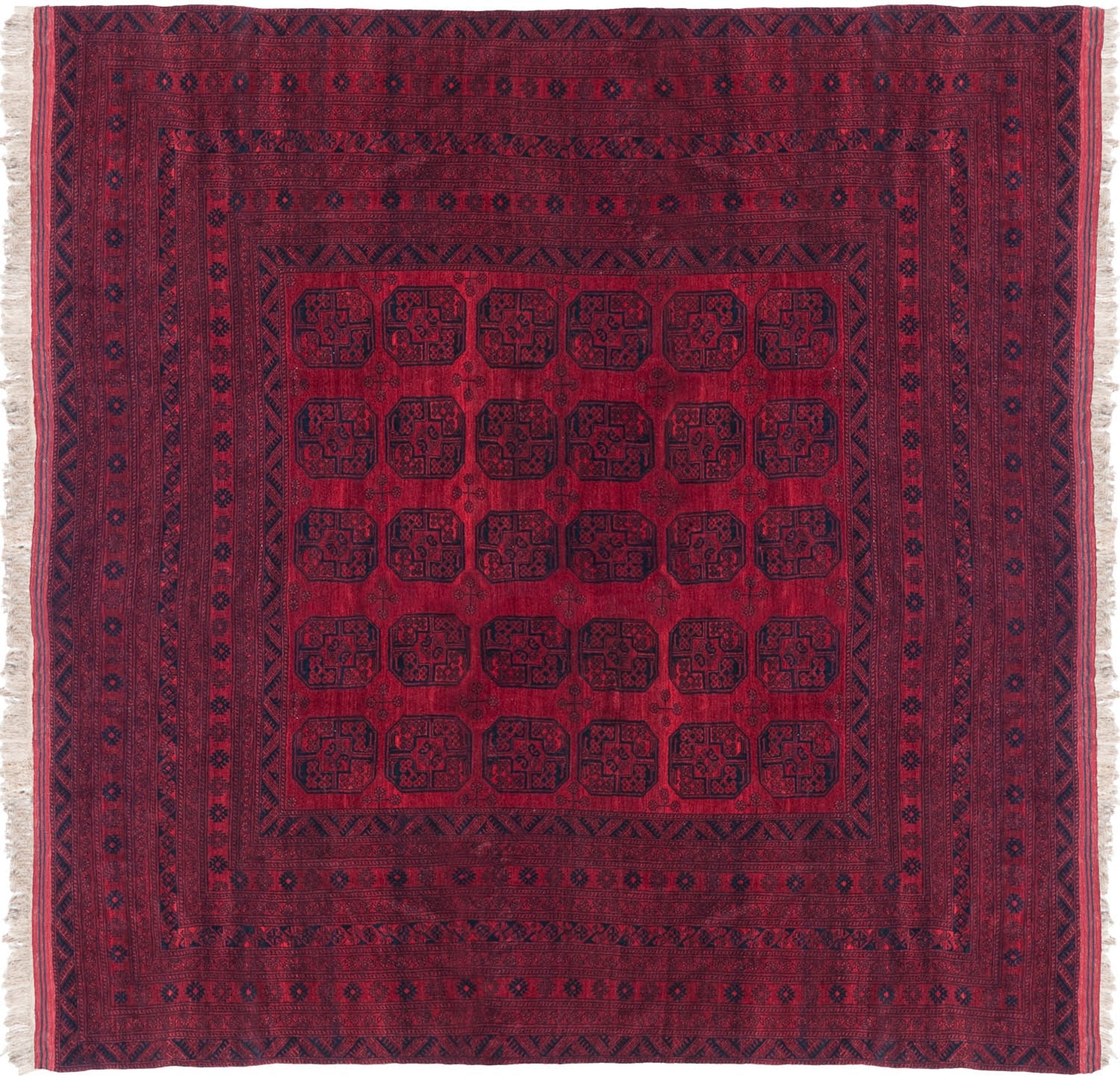 15x15 Vintage Afghani Ersari Design Square Carpet by Old New House® - main product image for Resin Society
