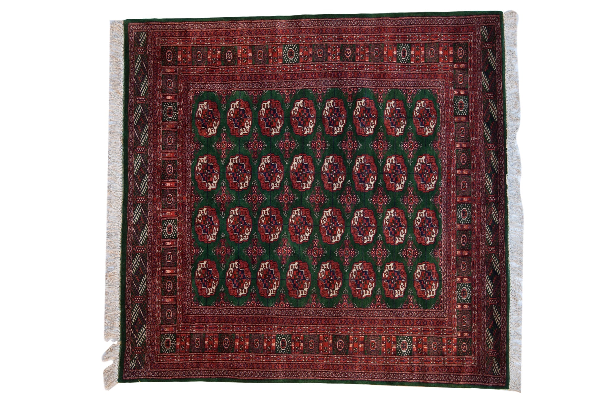 6x6.5 Vintage Fine Pakistani Bokhara Design Square Carpet by Old New House® - main product image for Resin Society