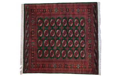 6x6.5 Vintage Fine Pakistani Bokhara Design Square Carpet by Old New House® - main product image for Resin Society