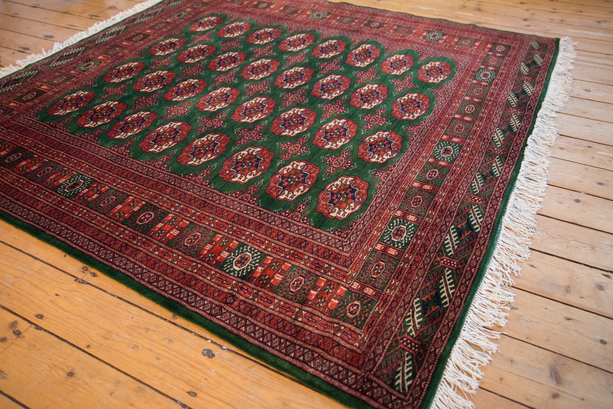 6x6.5 Vintage Fine Pakistani Bokhara Design Square Carpet by Old New House® - product image 3 for Resin Society