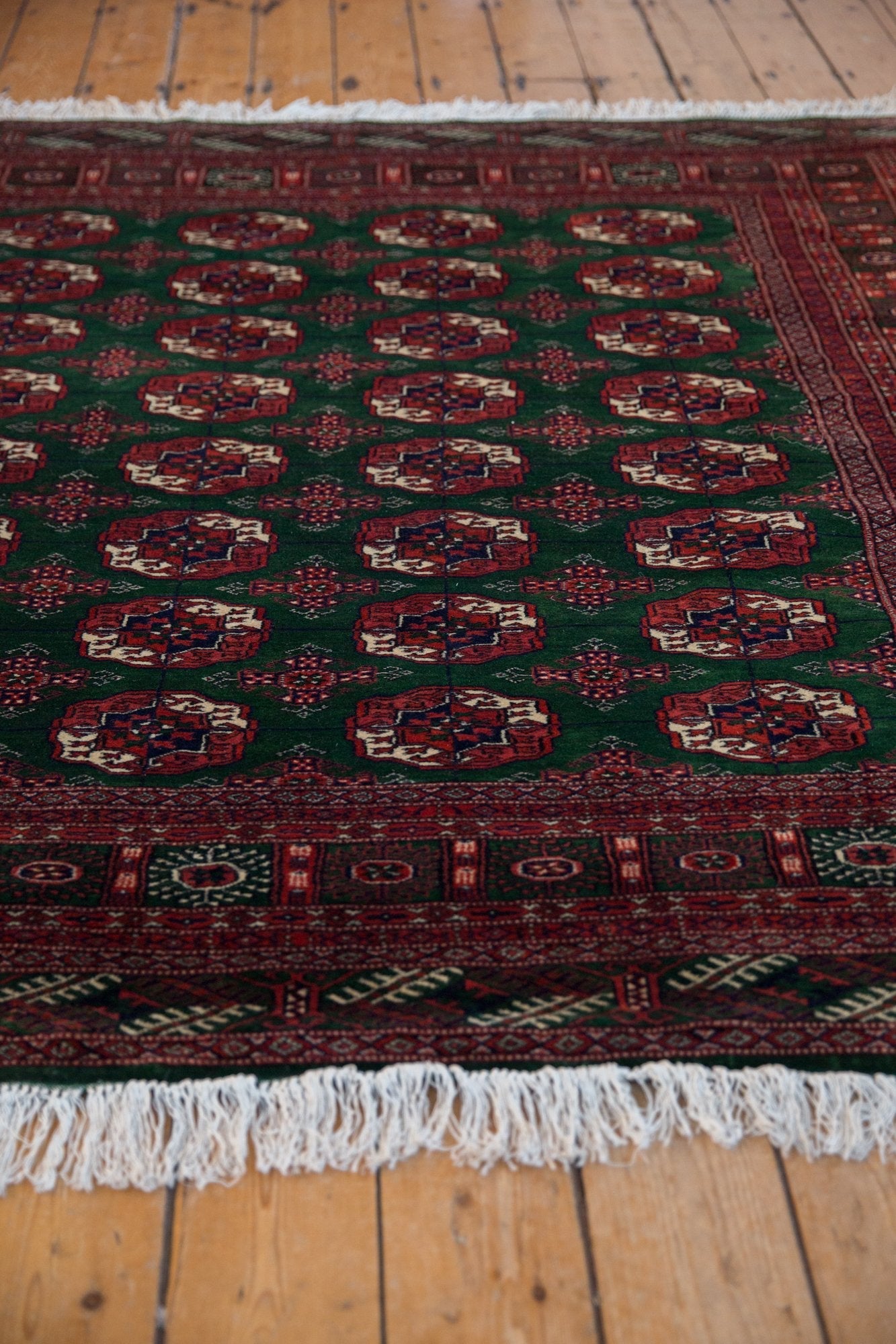 6x6.5 Vintage Fine Pakistani Bokhara Design Square Carpet by Old New House® - product image 5 for Resin Society