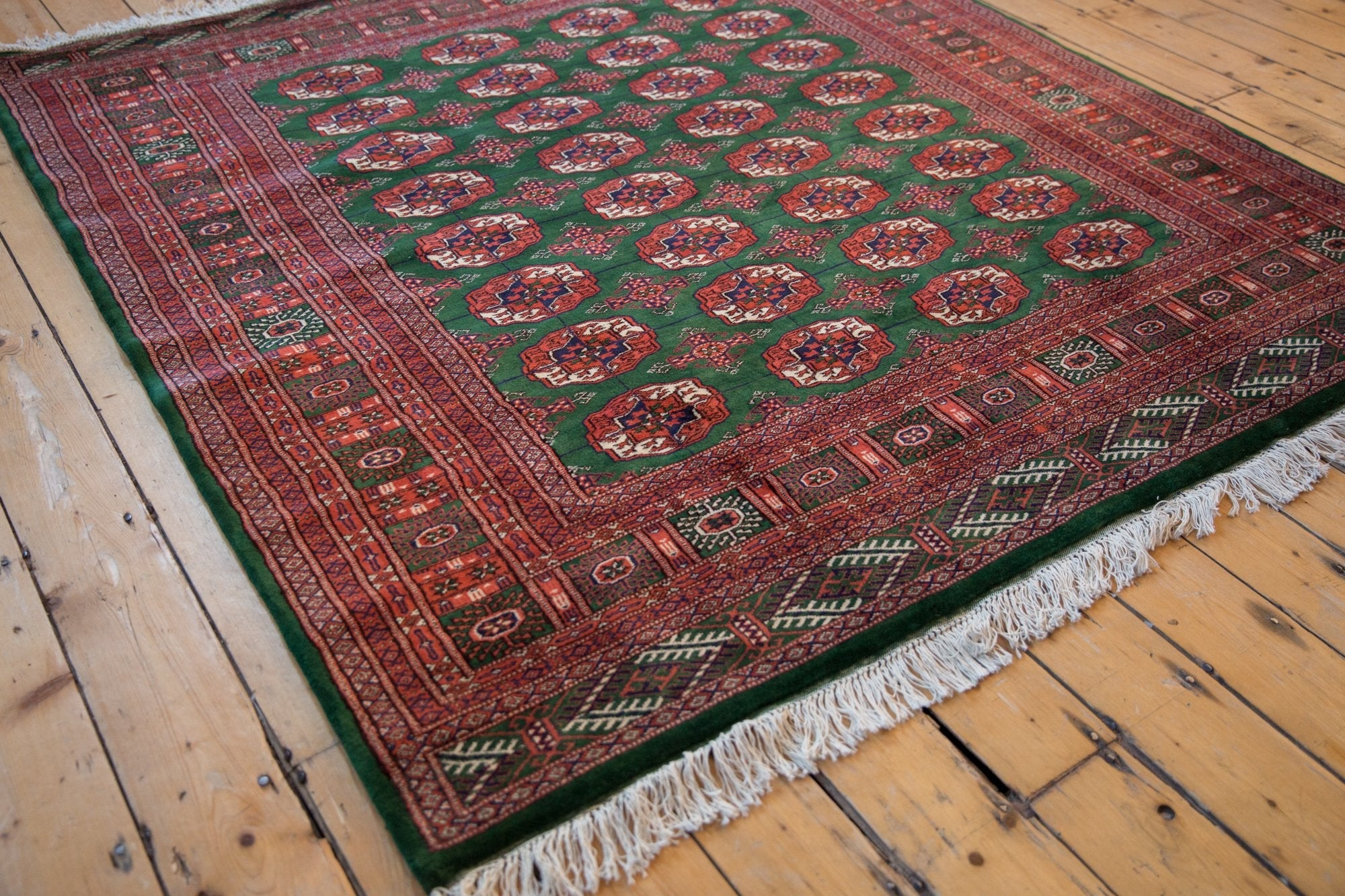 6x6.5 Vintage Fine Pakistani Bokhara Design Square Carpet by Old New House® - product image 6 for Resin Society