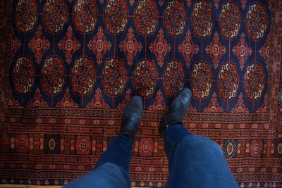 6.5x6.5 Vintage Fine Pakistani Bokhara Design Square Carpet by Old New House® - product image 2 for Resin Society