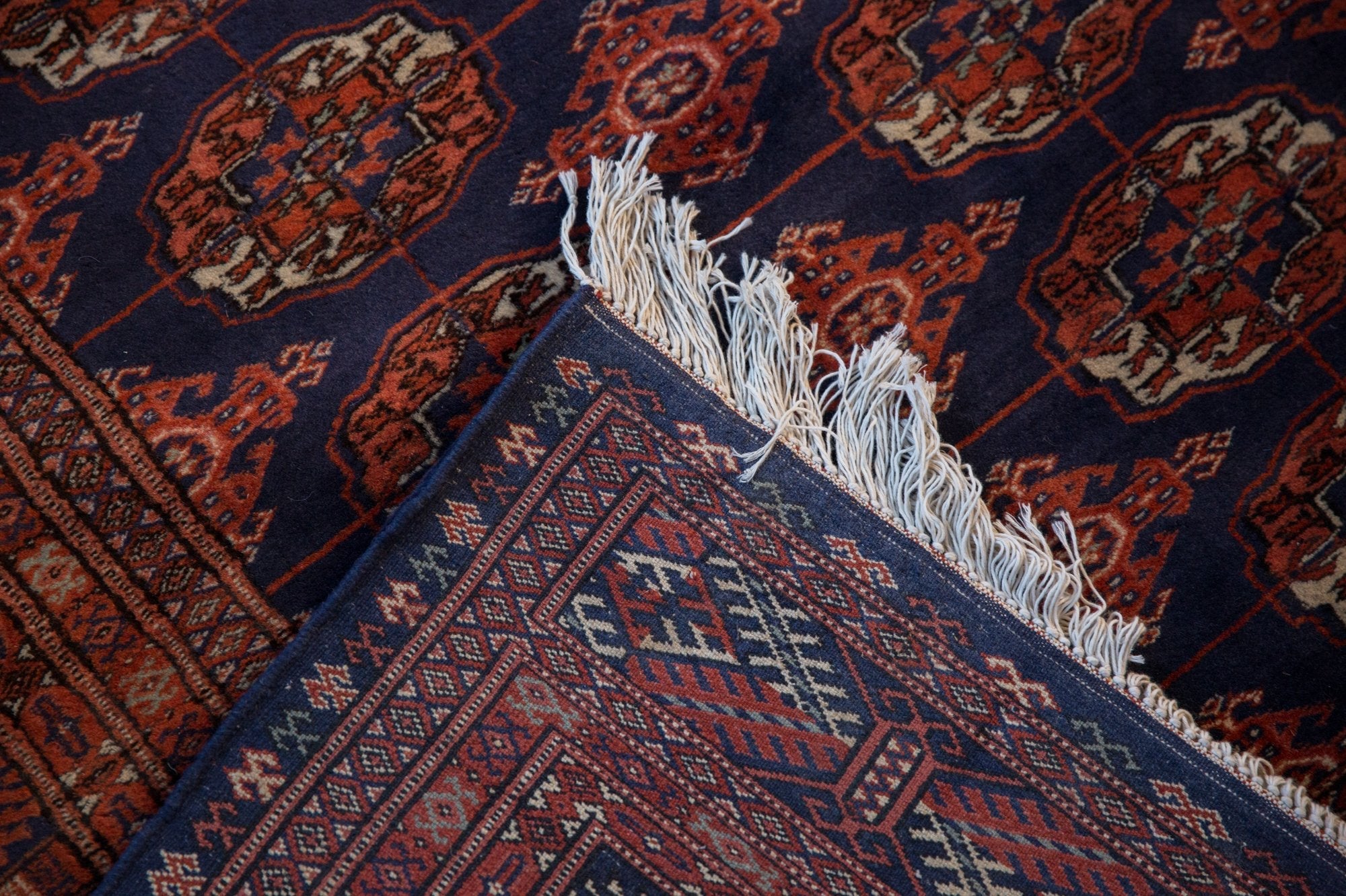 6.5x6.5 Vintage Fine Pakistani Bokhara Design Square Carpet by Old New House® - product image 9 for Resin Society