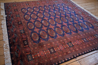 6.5x6.5 Vintage Fine Pakistani Bokhara Design Square Carpet by Old New House® - product image 10 for Resin Society