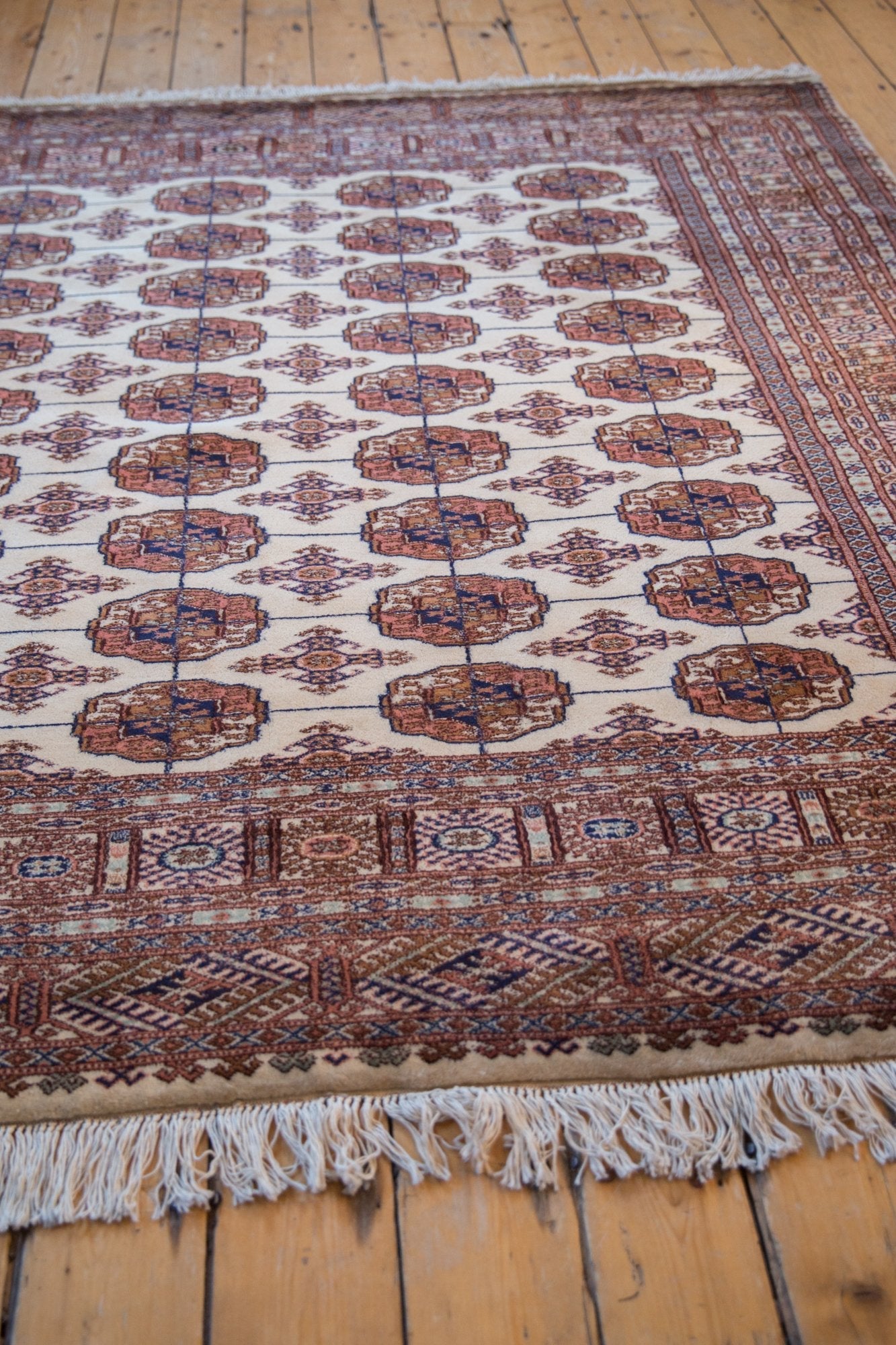 6.5x7 Vintage Fine Pakistani Bokhara Design Square Carpet by Old New House® - product image 7 for Resin Society