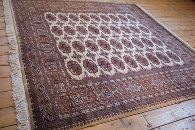 6.5x7 Vintage Fine Pakistani Bokhara Design Square Carpet by Old New House® - product image 9 for Resin Society