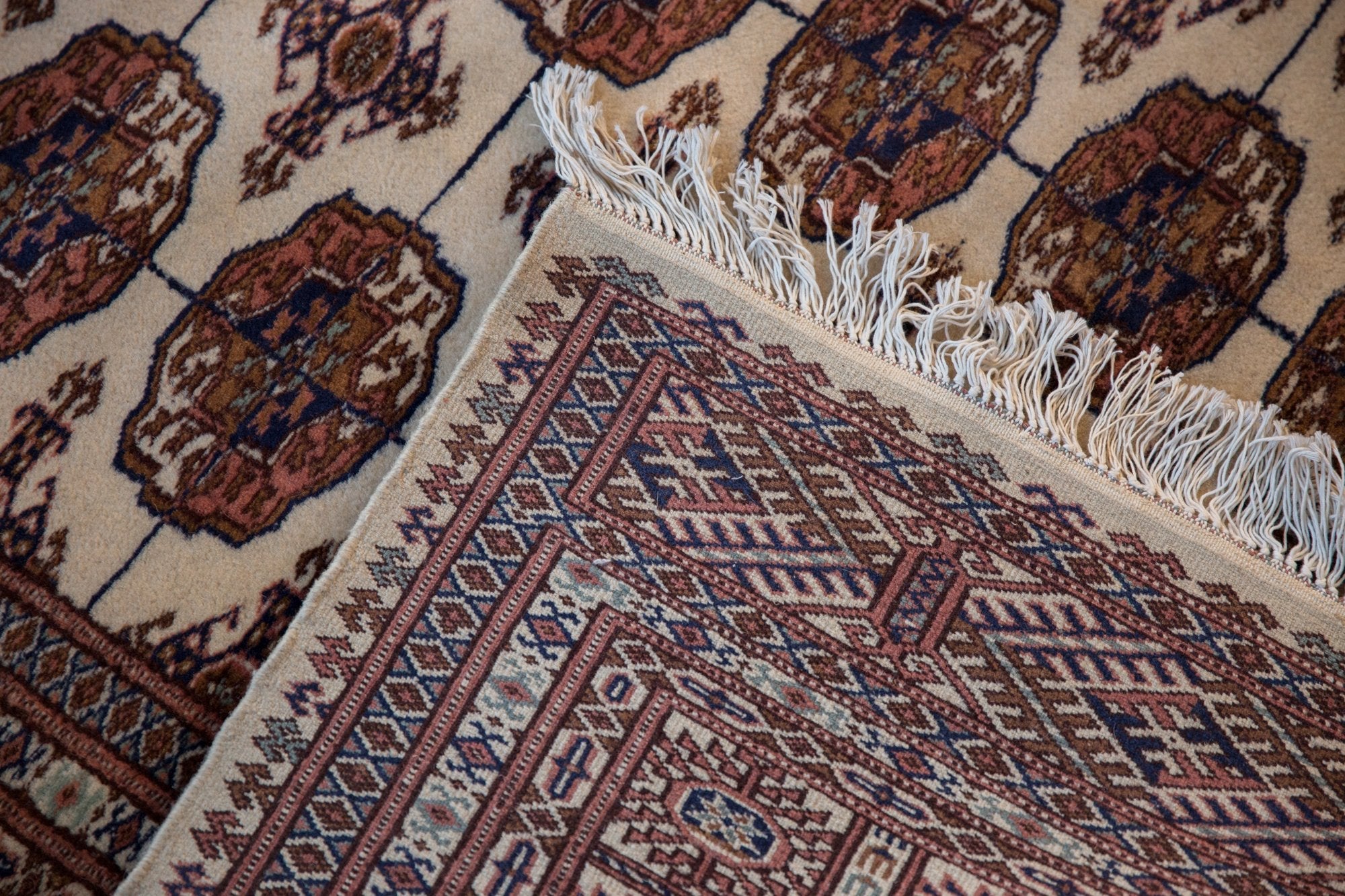 6.5x7 Vintage Fine Pakistani Bokhara Design Square Carpet by Old New House® - product image 11 for Resin Society