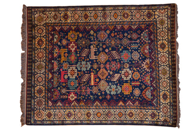 5.5x6.5 Vintage Indian Shiraz Design Carpet by Old New House® - main product image for Resin Society