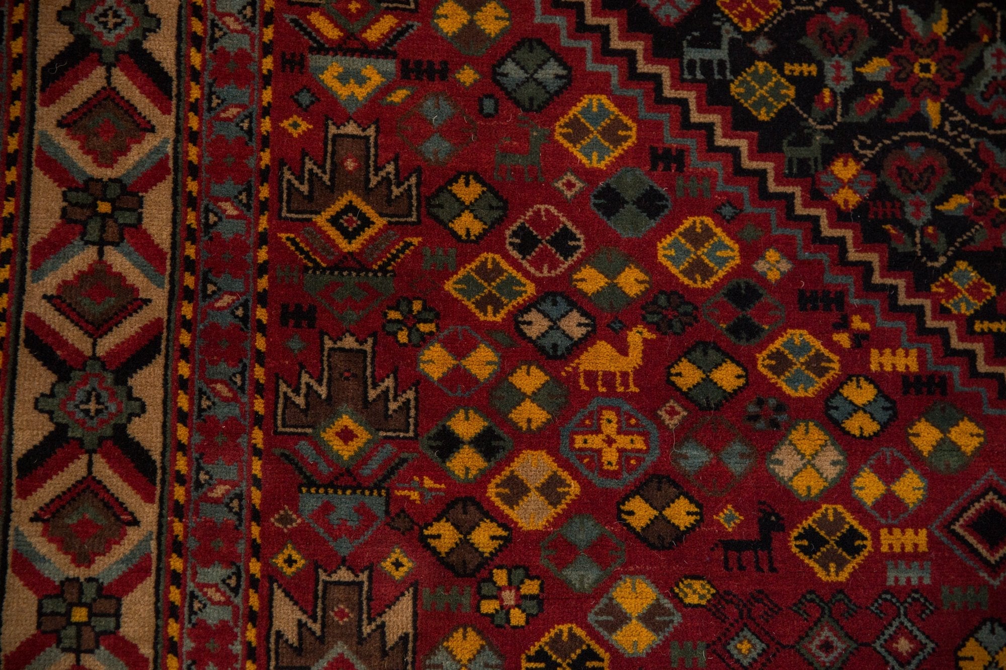 5x8 Vintage Indian Afshar Design Carpet by Old New House® - product image 3 for Resin Society