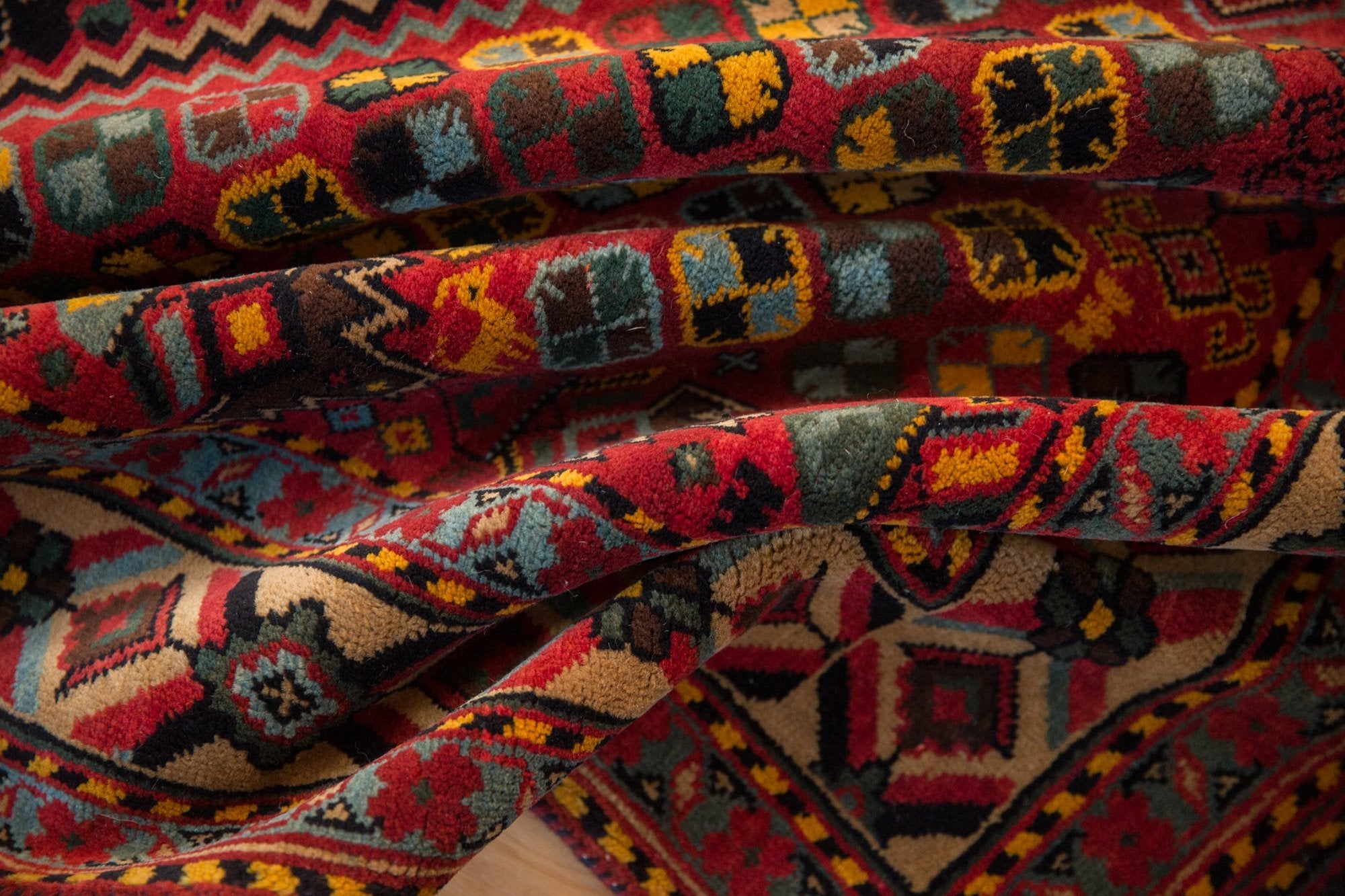 5x8 Vintage Indian Afshar Design Carpet by Old New House® - product image 11 for Resin Society