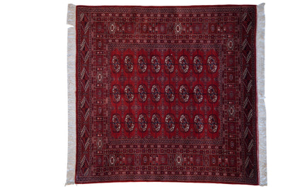 5x5.5 Vintage Fine Pakistani Bokhara Design Square Rug by Old New House® - main product image for Resin Society