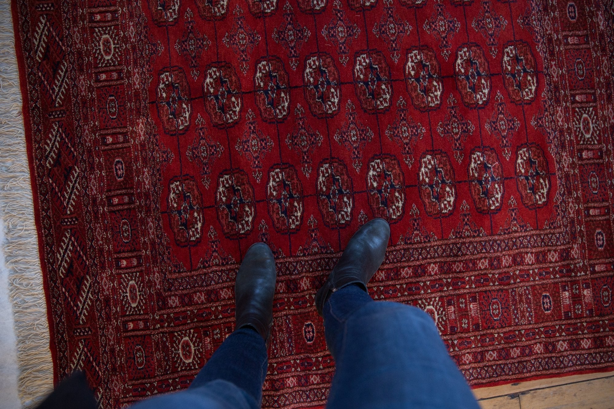 5x5.5 Vintage Fine Pakistani Bokhara Design Square Rug by Old New House® - product image 2 for Resin Society